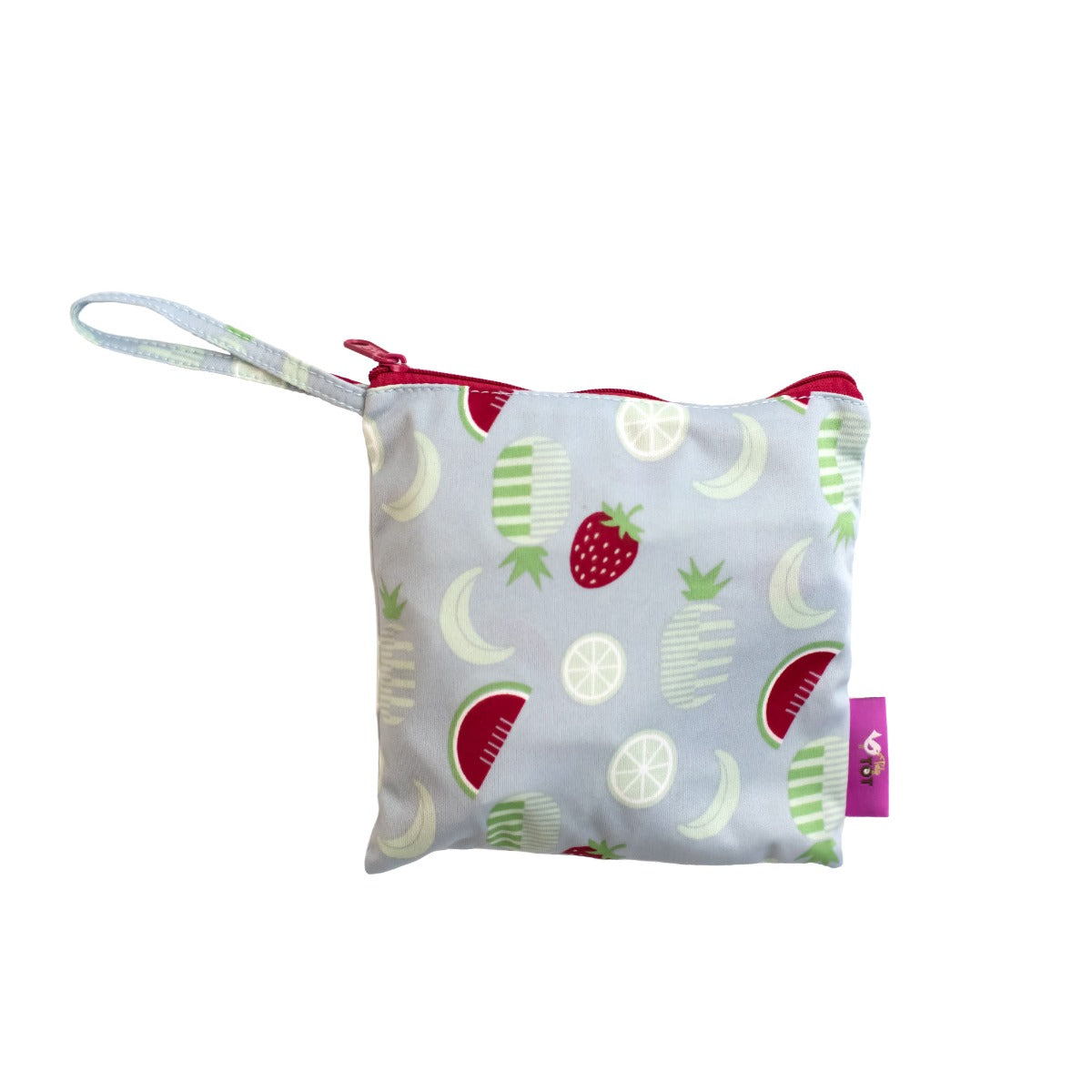 long sleeve bib with fruits print pouch