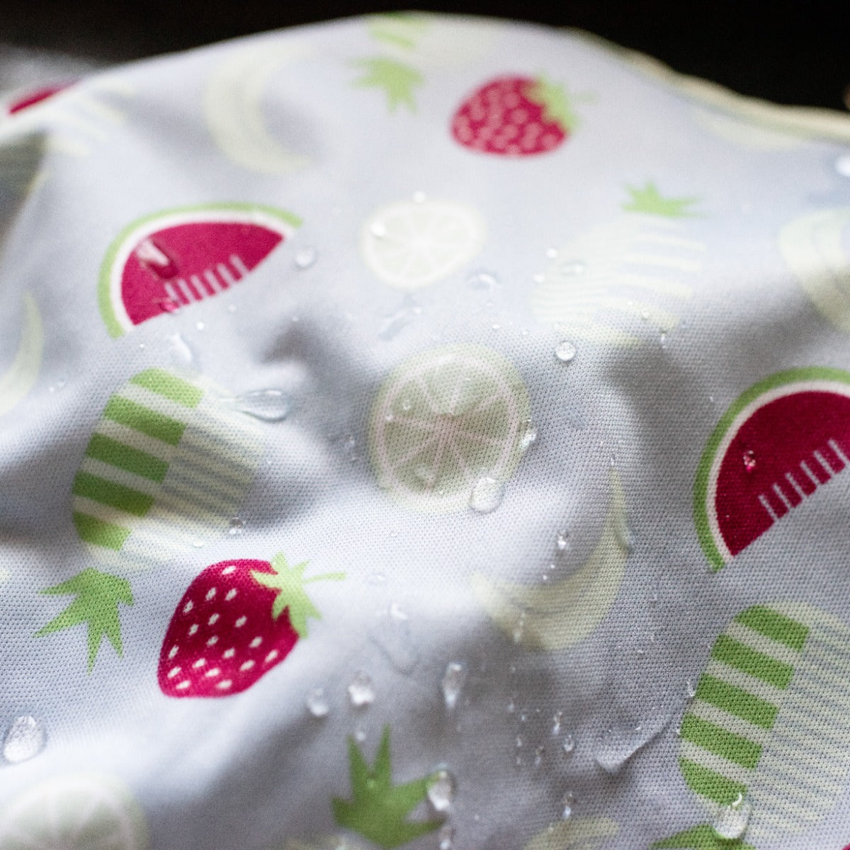 Water resistance, long sleeve bib with fruits print