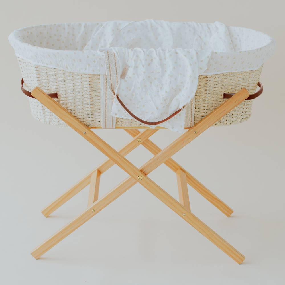 Nestling Moses Basket Folding Stand Natural – Dimples