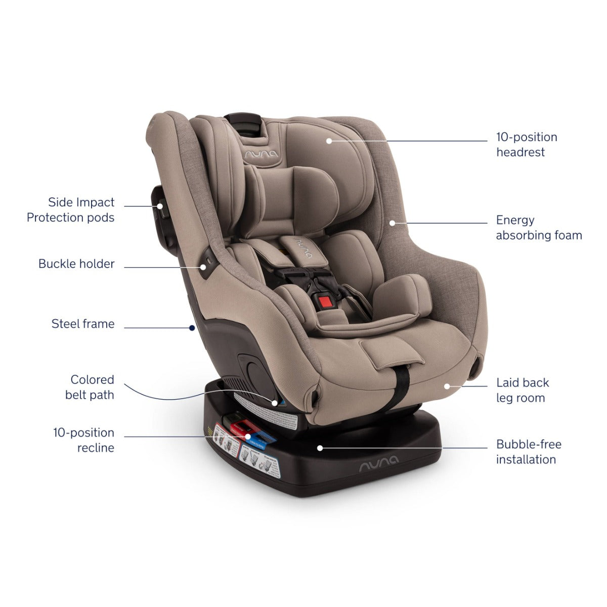 Nuna Rava car seat in Cedar colour detailed features