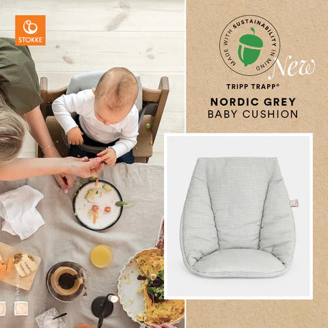 Stokke Tripp Trapp Baby Cushion Nordic Grey Front of Packaging