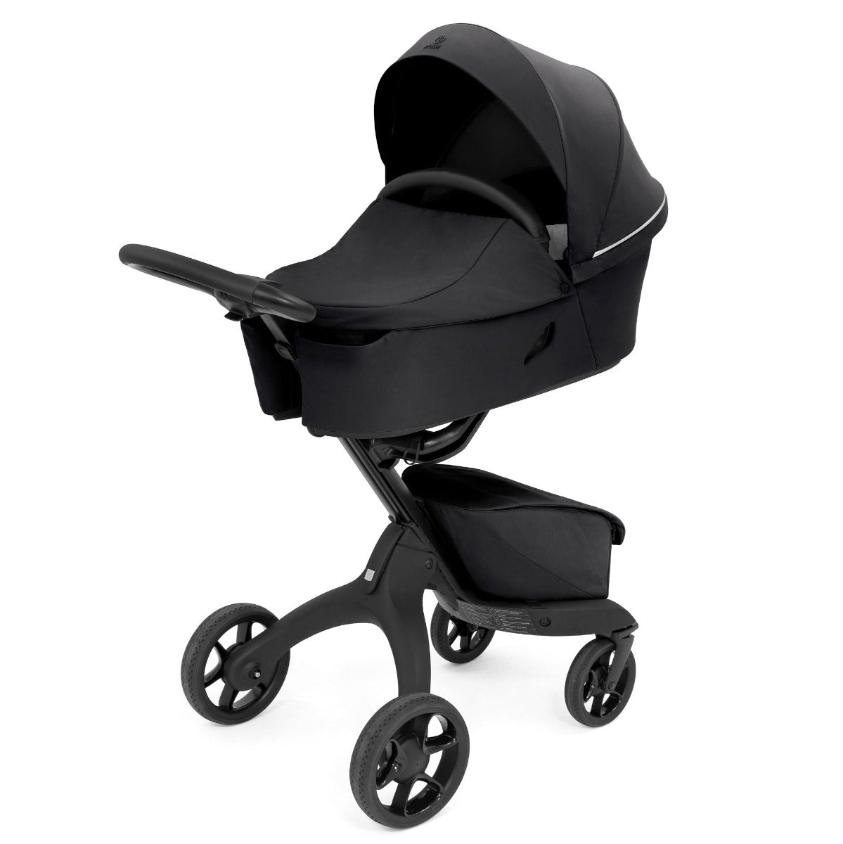 Stokke xplory x carry cot in rich black on stroller