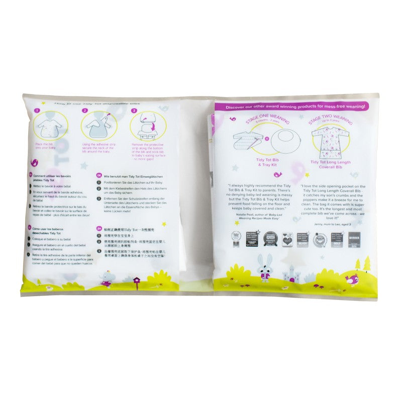 Disposable long sleeve bib pack