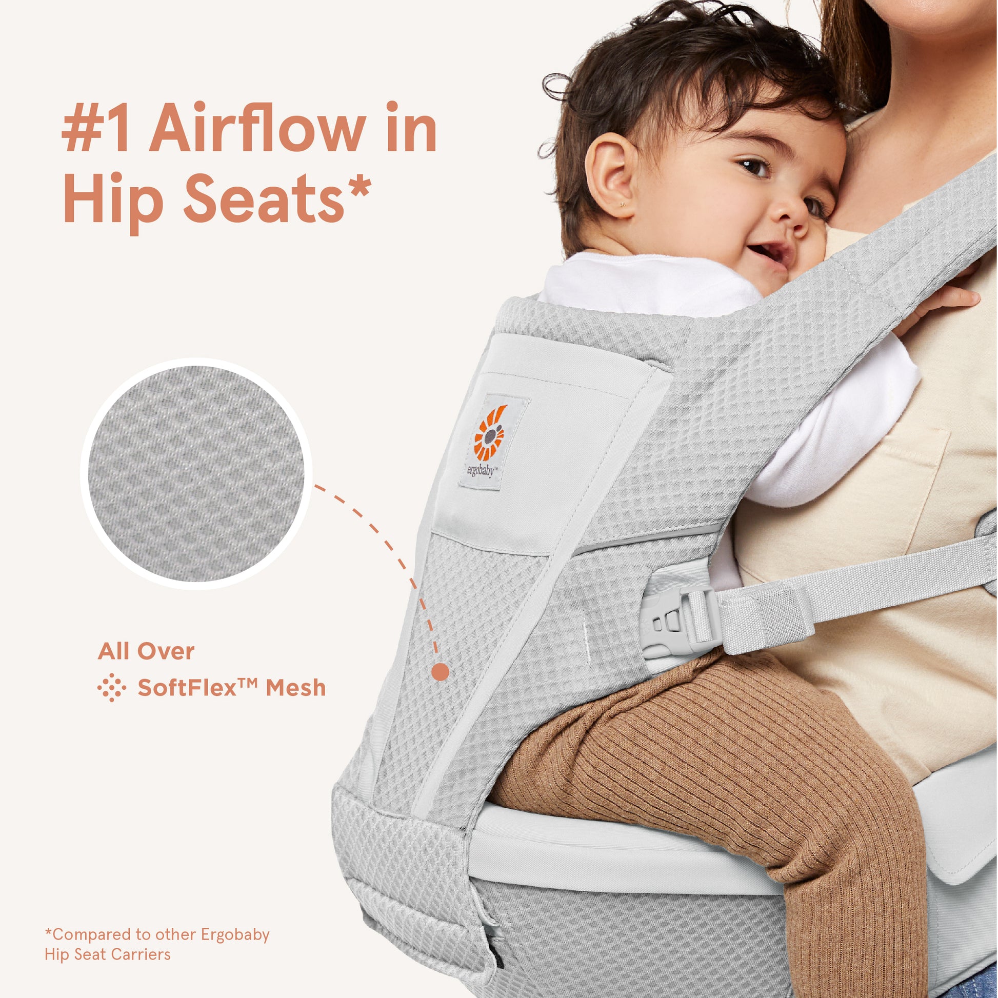 Ergobaby Alta Hipseat Baby Carrier Pearl Grey - Ergobaby