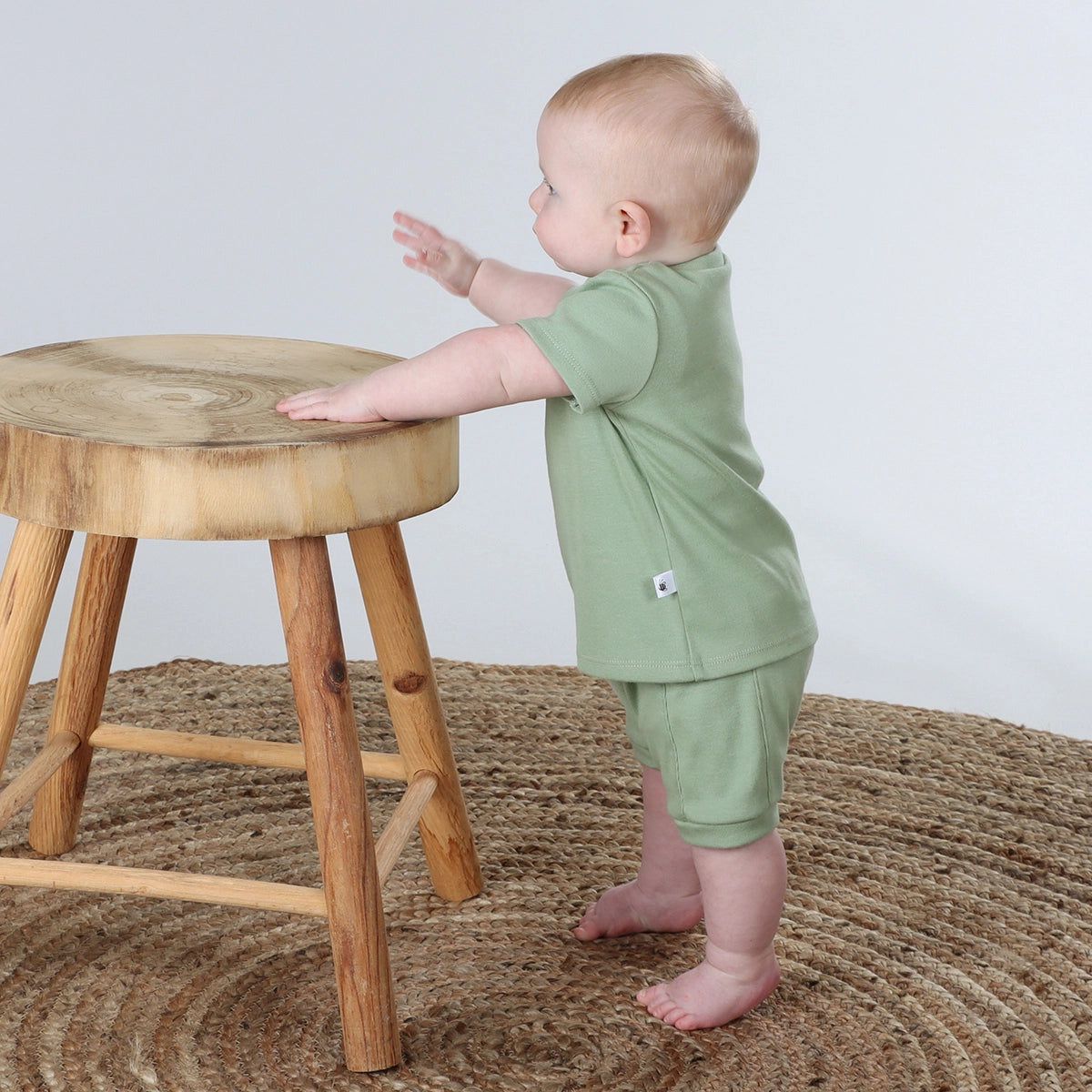 Cotton T-shirt 12mth Apple Green - Dimples