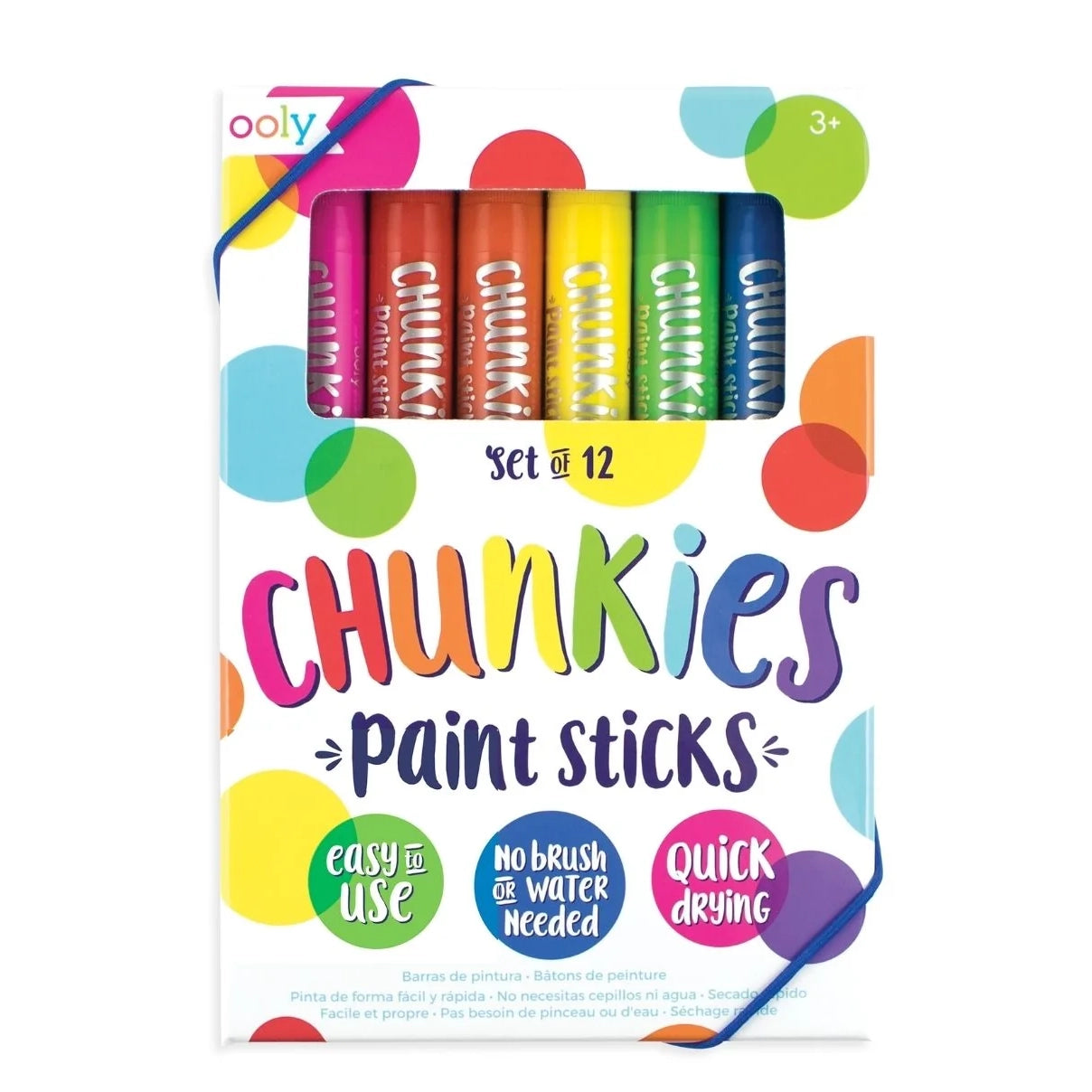 Packaging of Ooly Chunkies Paint Sticks with colorful design on a white background