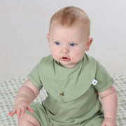 Cotton Bib O/Size Apple Green - Dimples