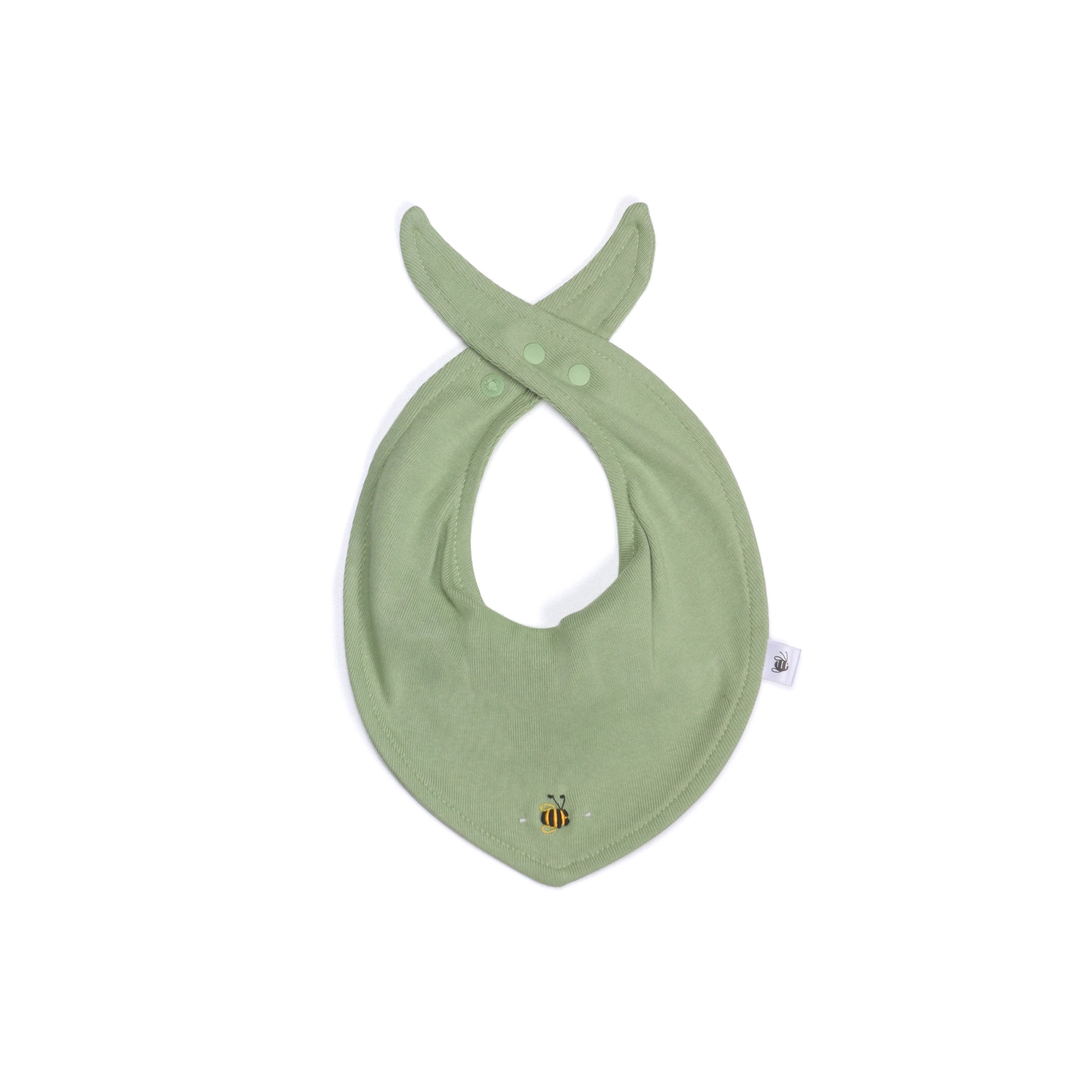 Cotton Bib O/Size Apple Green - Dimples