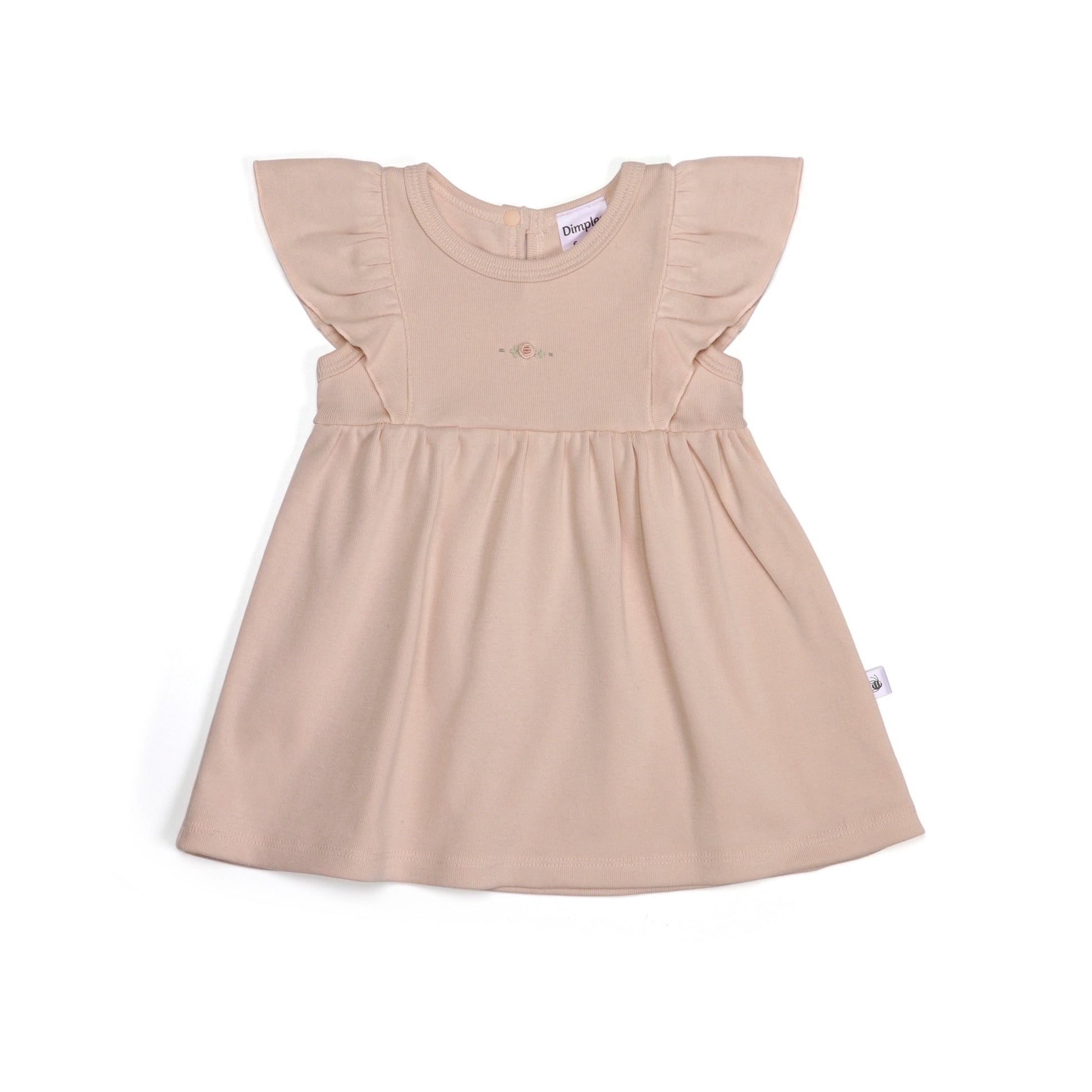 Cotton Frill Dress 3mth Dusky Pink - Dimples
