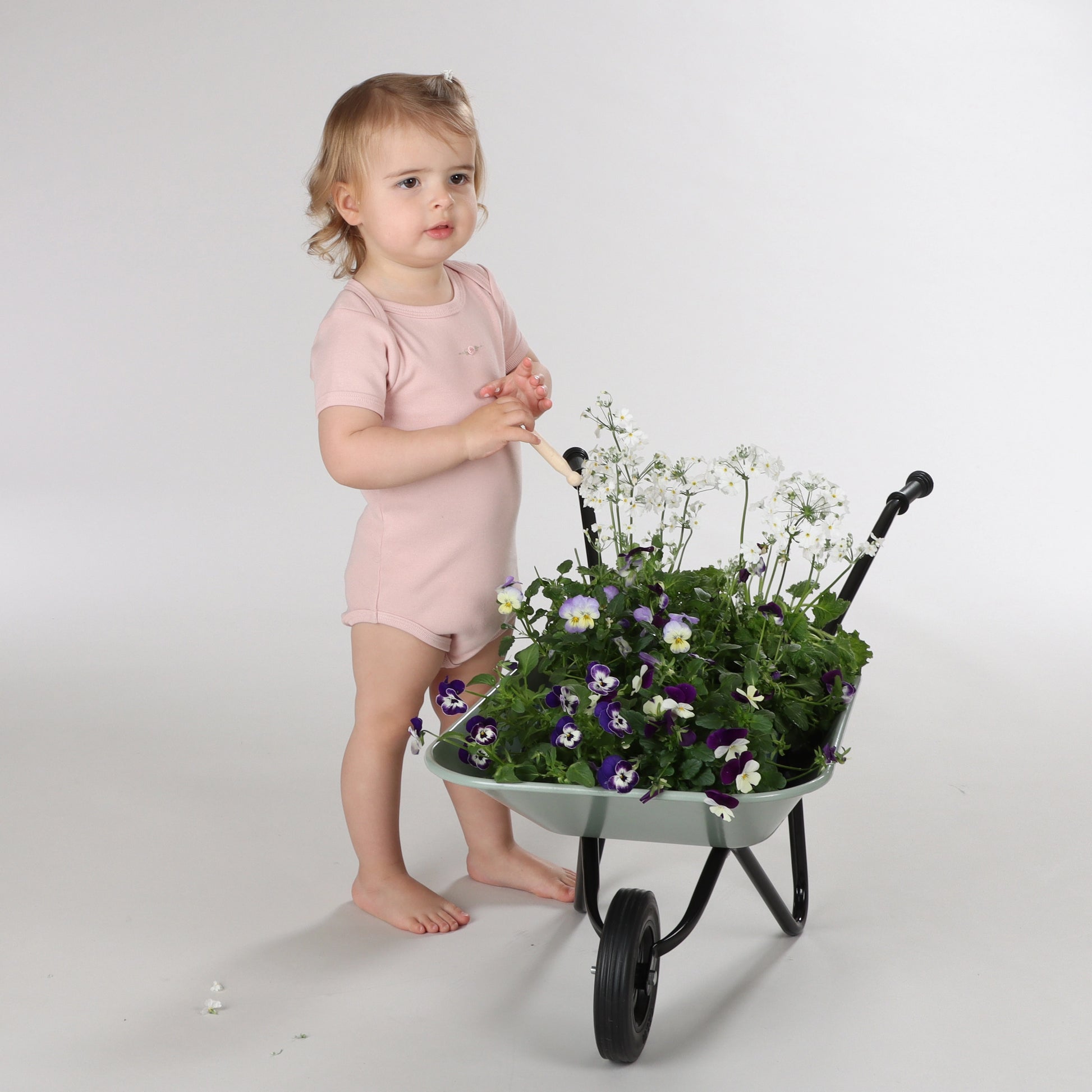 Cotton Short Sleeve Bodysuit NB Dusky Pink - Dimples