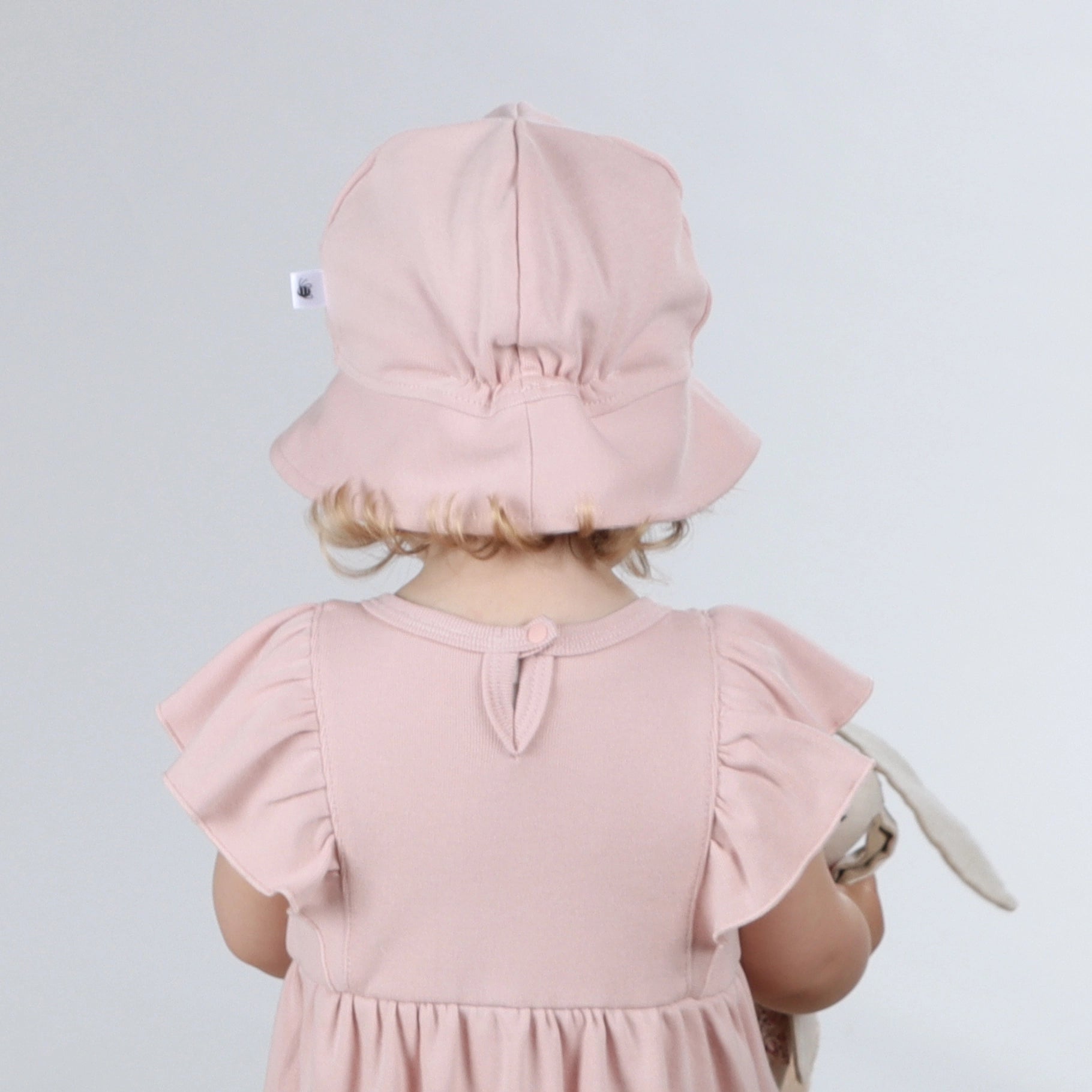 Cotton Sunhat NB Dusky Pink - Dimples