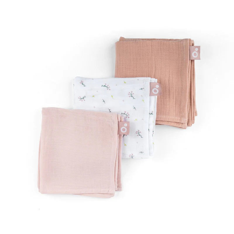 Doomoo Set of 3 Muslin Cloths Flower Pink - doomoo