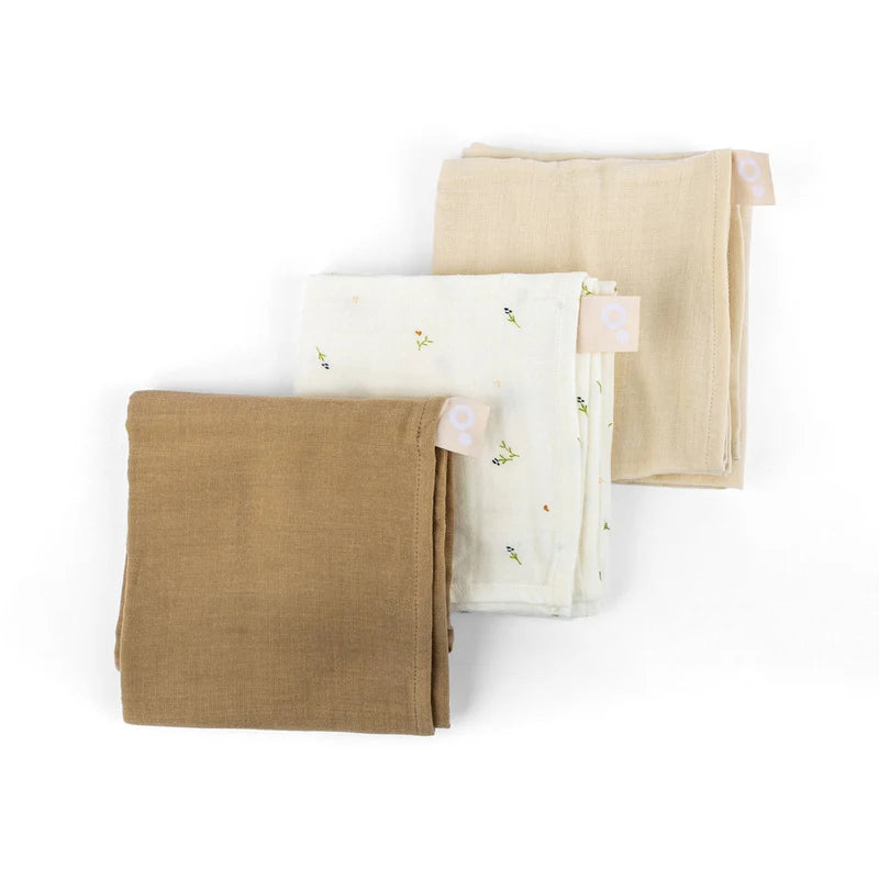 Doomoo Set of 3 Muslin Cloths Sweety Cream - doomoo