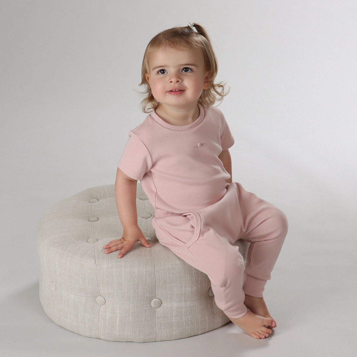 Cotton T-shirt 12mth Dusky Pink - Dimples