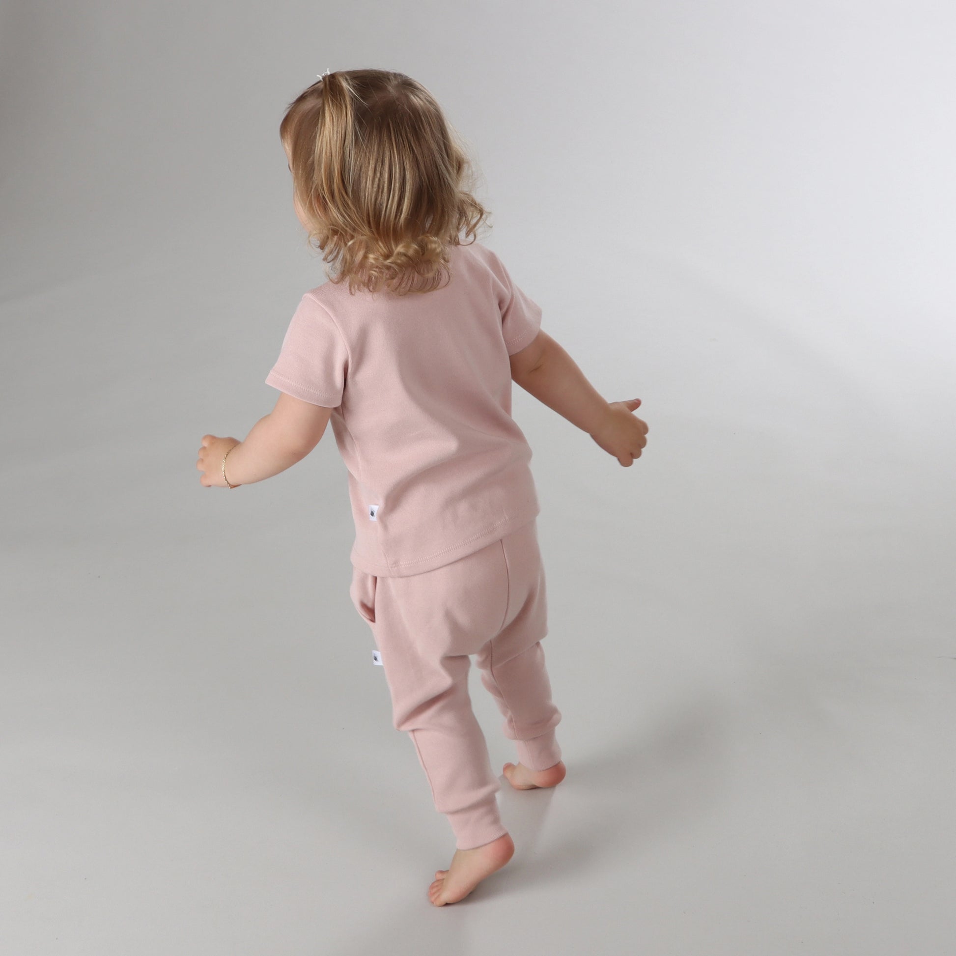 Cotton T-shirt 12mth Dusky Pink - Dimples