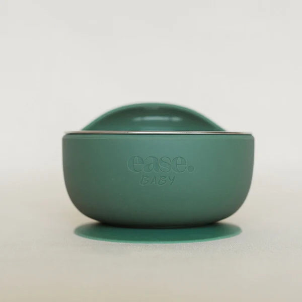 Baby Stainless Steel Suction Bowl Forest Green - Ease.Baby