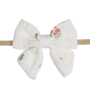 Muslin Tie Bow Headband - Fliss & Frankie - Dimples