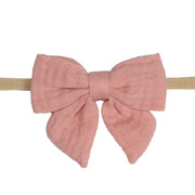 Muslin Tie Bow Headband - Fliss & Frankie - Dimples
