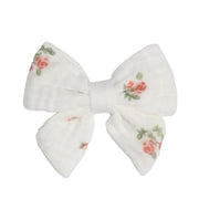 Muslin Tie Bow Clip - Fliss & Frankie - Dimples