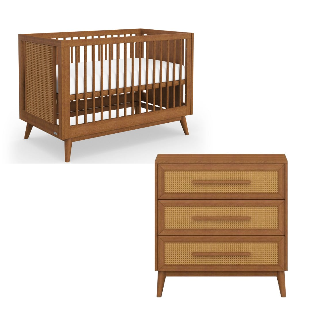 Kaya Cot Nursery Bundle - Teak - BabyRest