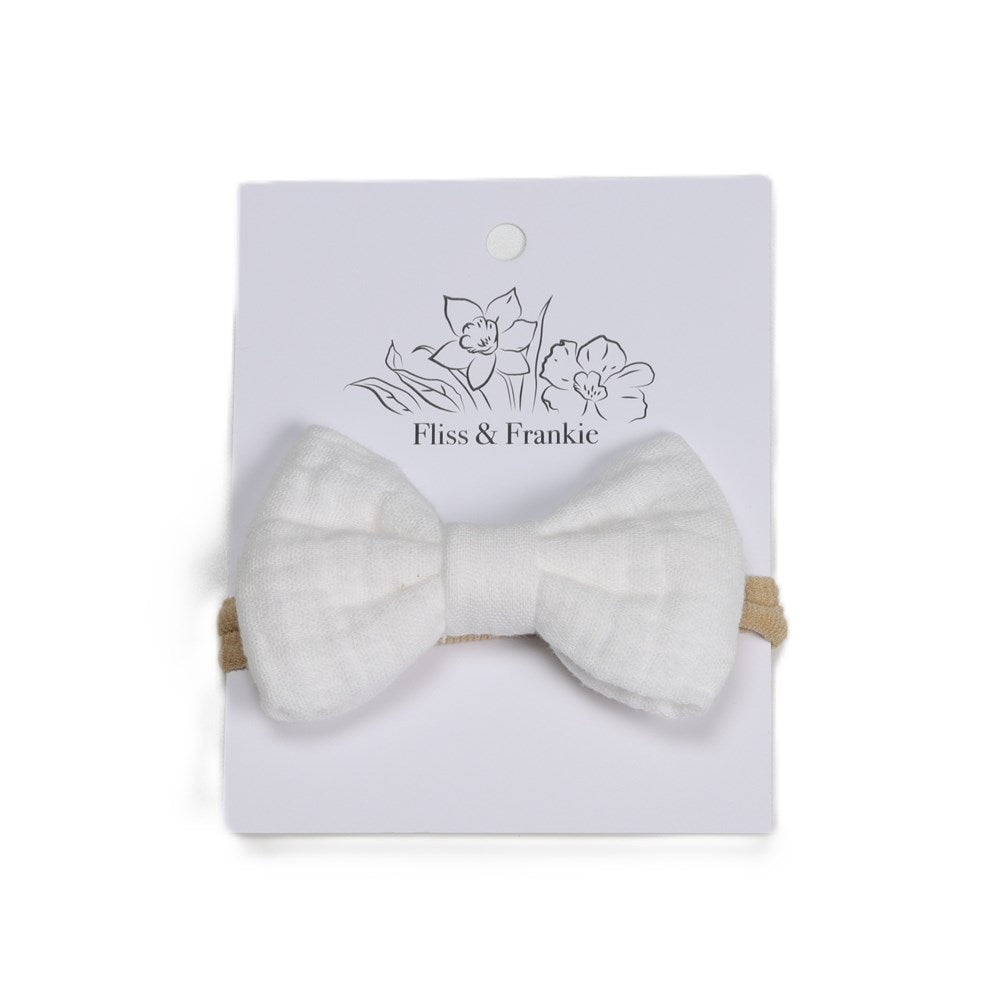 Muslin Bow Headband - Fliss & Frankie - Dimples