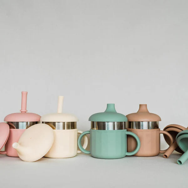 Ease Sip 3 in 1 Stainless Steel Baby Cup Sage - Ease.Baby