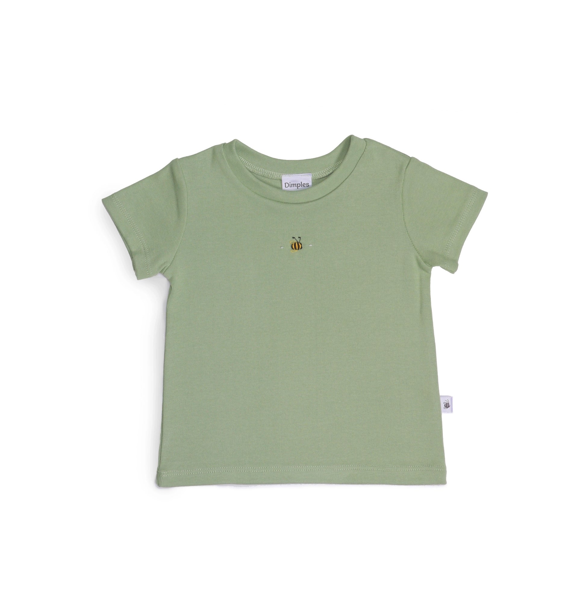 Cotton T-shirt 12mth Apple Green - Dimples