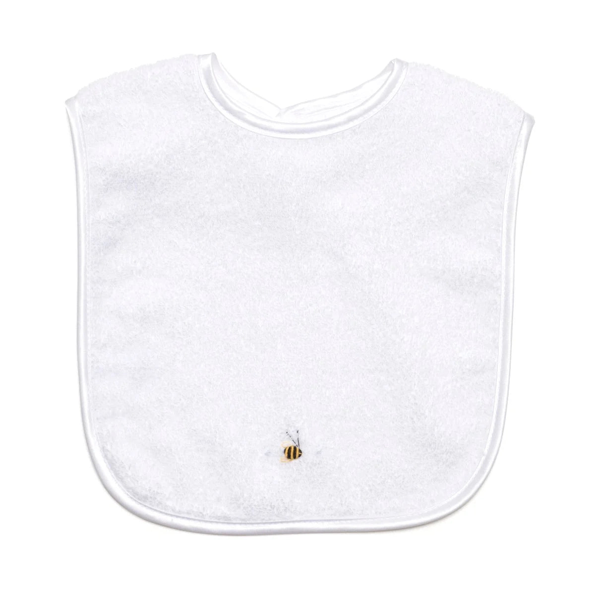 Towelling Bib White Bee - Dimples