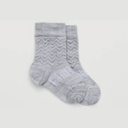 Baby Merino Wool Crew Socks in grey with chevrons:image,small_image,thumbnail