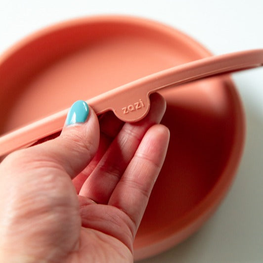 Zazi silicone baby plate with lid