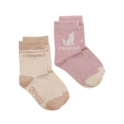 1-2yrs / Blush/Camel Socks 2pk - Crywolf