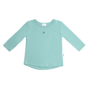 long sleeve merino wool top by dimples in teal bee:image,small_image,thumbnail
