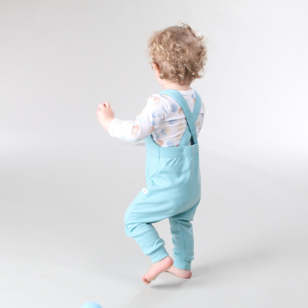 Dimples by Jane Anne Merino Overalls Fall Fiesta Teal Bee