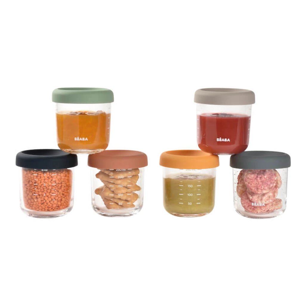 Glass Baby Food Jars 250ml – Set of 6, Microwave Freezer Safe