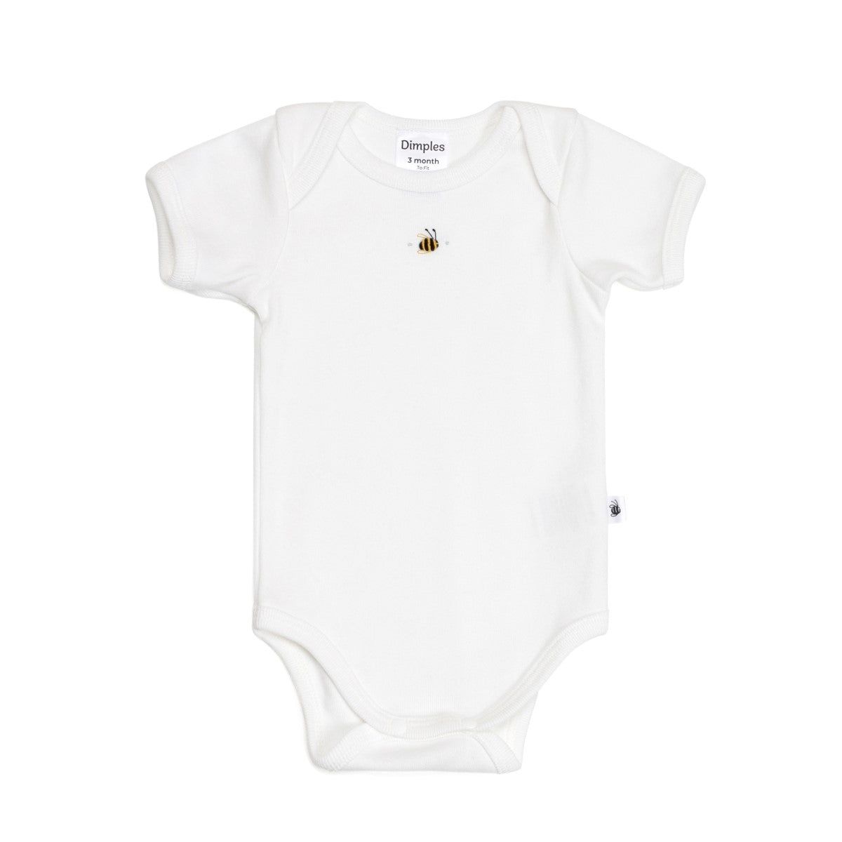 Dimples baby clothing short sleeve bodysuit in White Bee:image,small_image,thumbnail