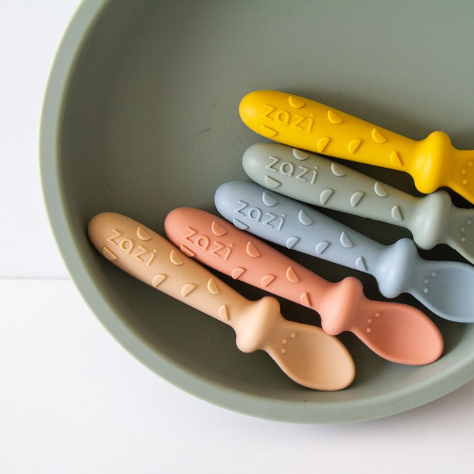 Silicone clever spoon set from Zazi in Sage