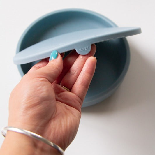 Zazi silicone baby plate with lid