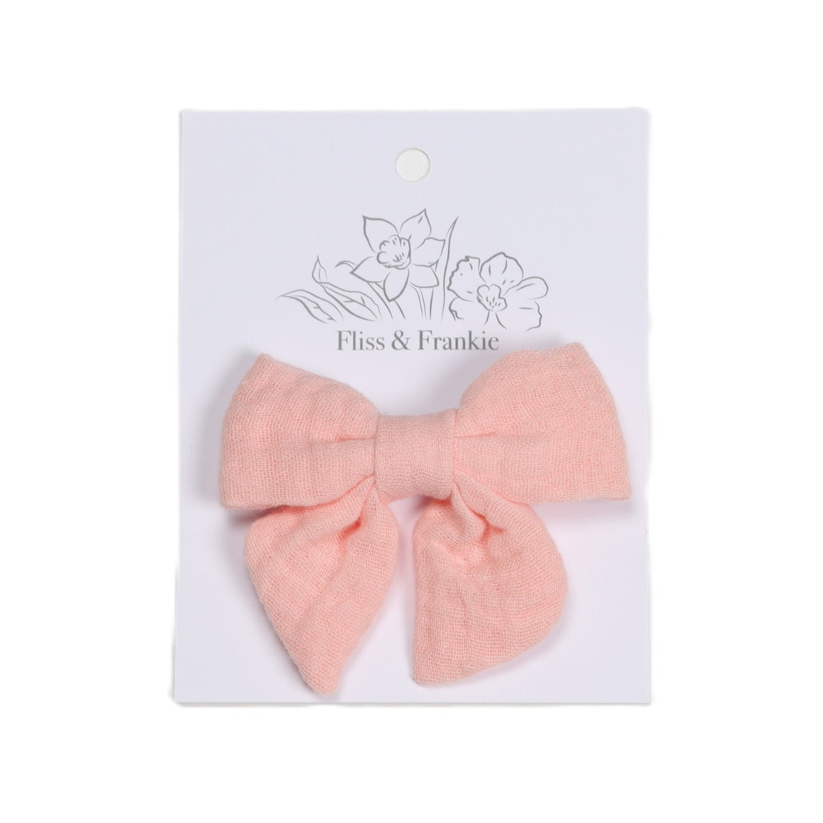 Fliss & Frankie Muslin Tie Bow Clip in Pink:image,small_image,thumbnail,swatch_image