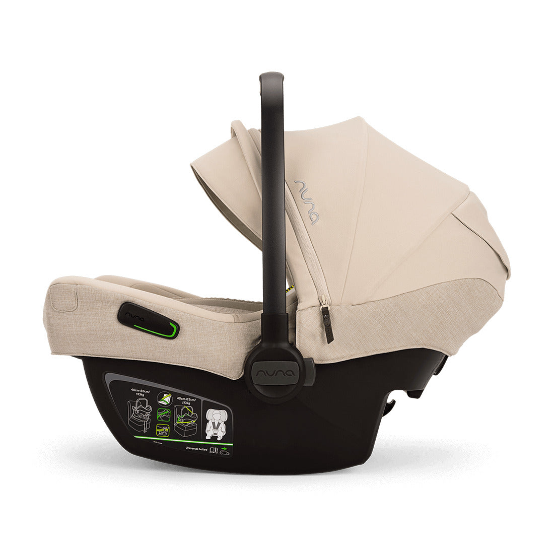 Nuna Pipa Next Capsule in biscotti color side view