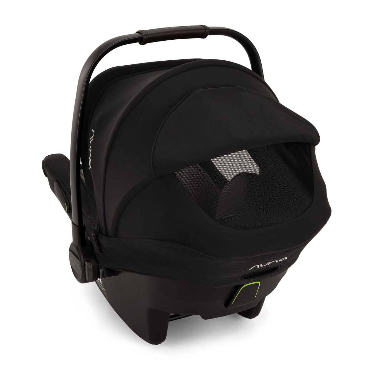 Nuna Pipa Next car seat capsule in Caviar rear view