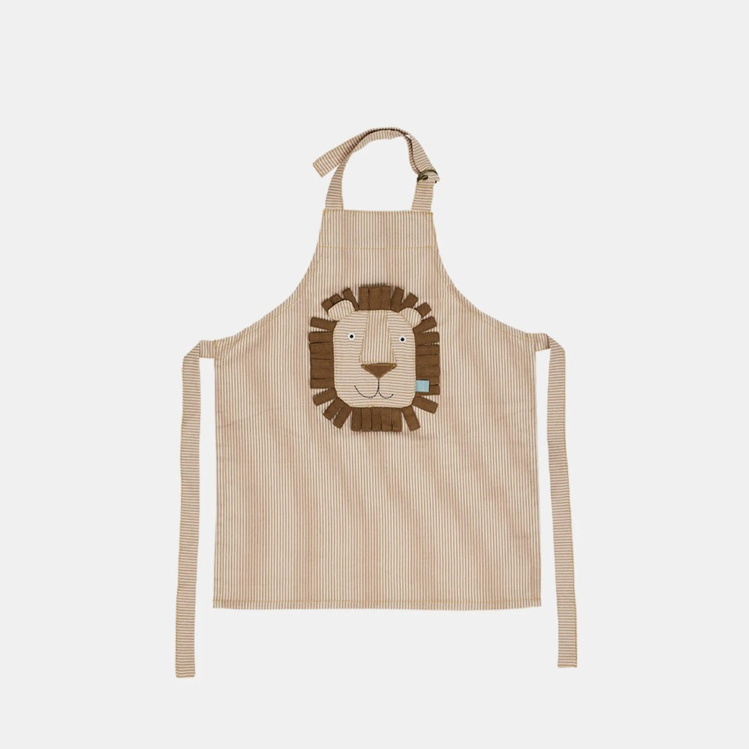 Striped Denim Lion Apron H56 x W44cm - Oyoy