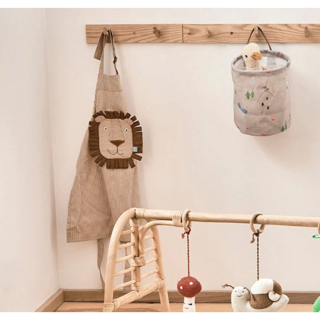 Striped Denim Lion Apron H56 x W44cm - Oyoy