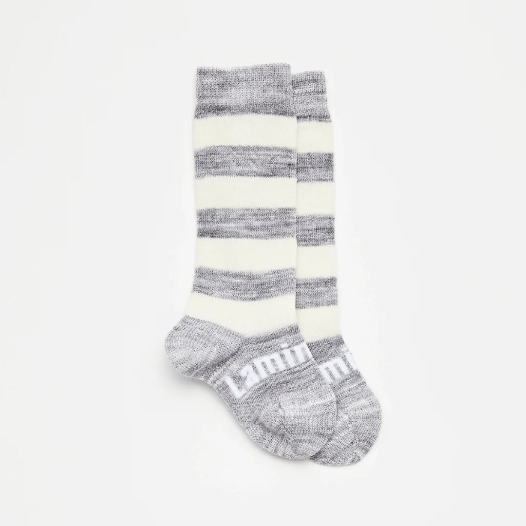 White Grey Stripes Merino Wool Kneehigh Socks for Baby from Lamington:image,small_image,thumbnail,swatch_image