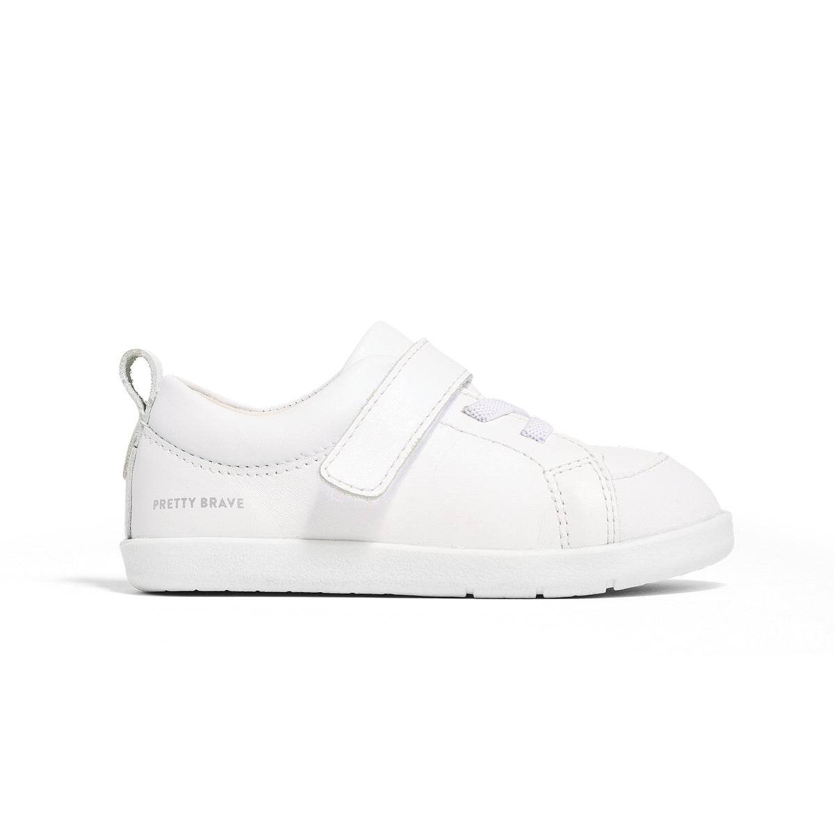 Side view 1st walker white shoes