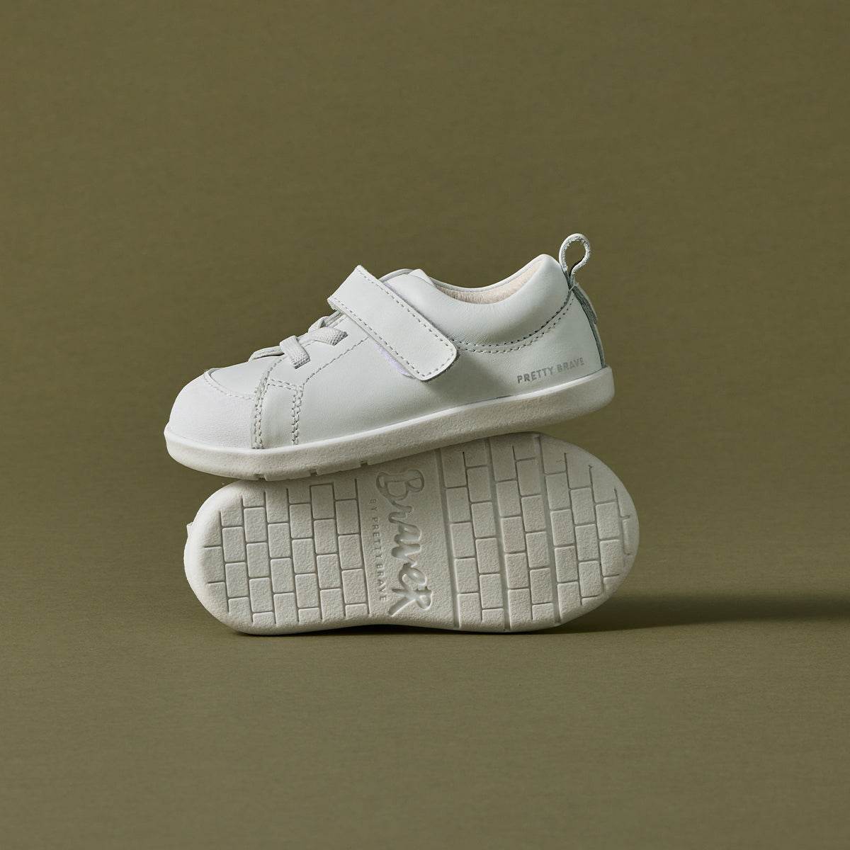 Side view 1st walker white shoes