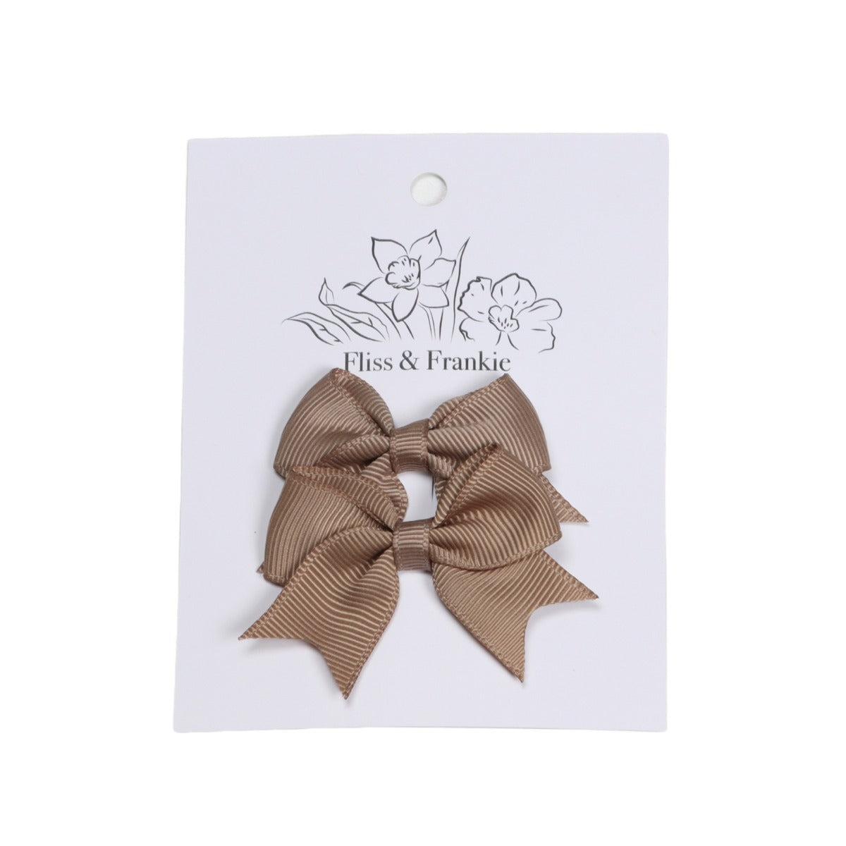 Fliss & Frankie Mocha Ribbon Clip 2Pk:image,small_image,thumbnail,swatch_image
