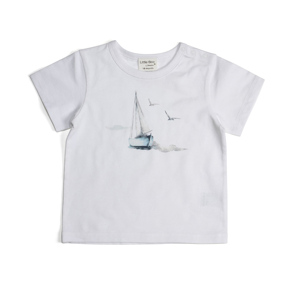 Organic cotton T-shirt  with sailing boat graphic:image,small_image,thumbnail