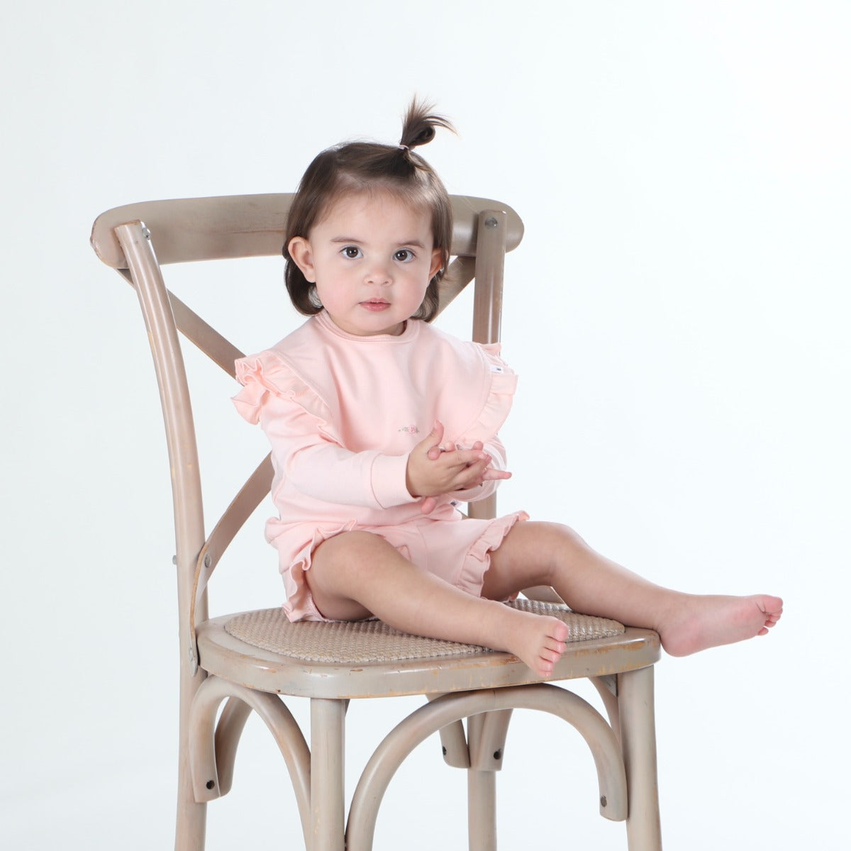 Dimples summer delights 2022 cotton frill bib i n pink rose