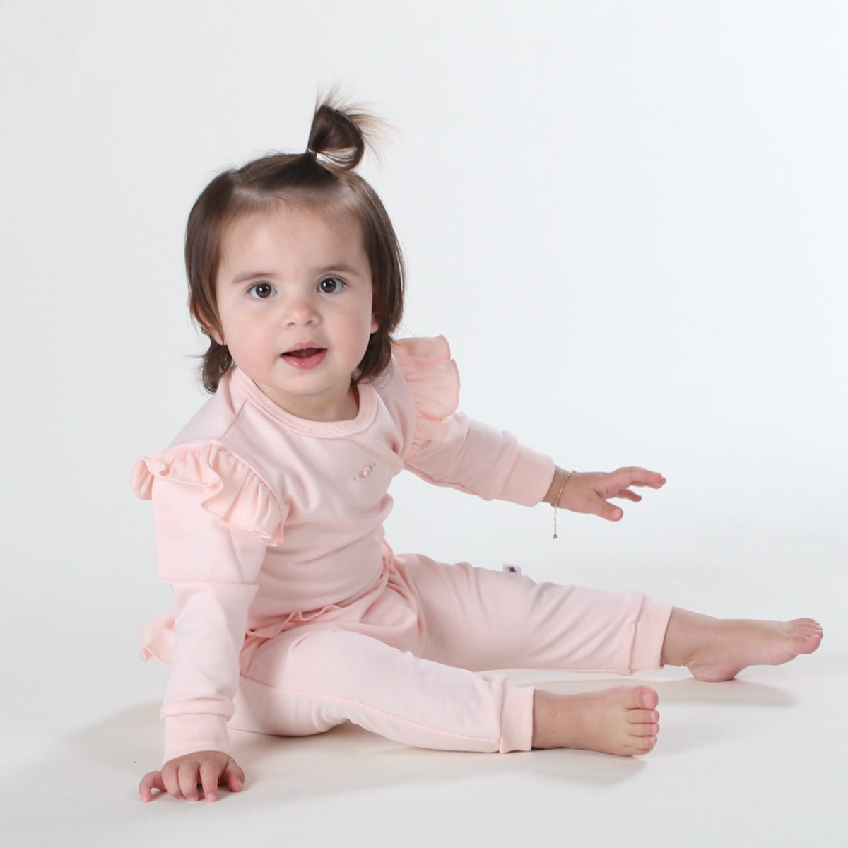 Dimples summer delights collection 2022 cotton frill waist pants in pink