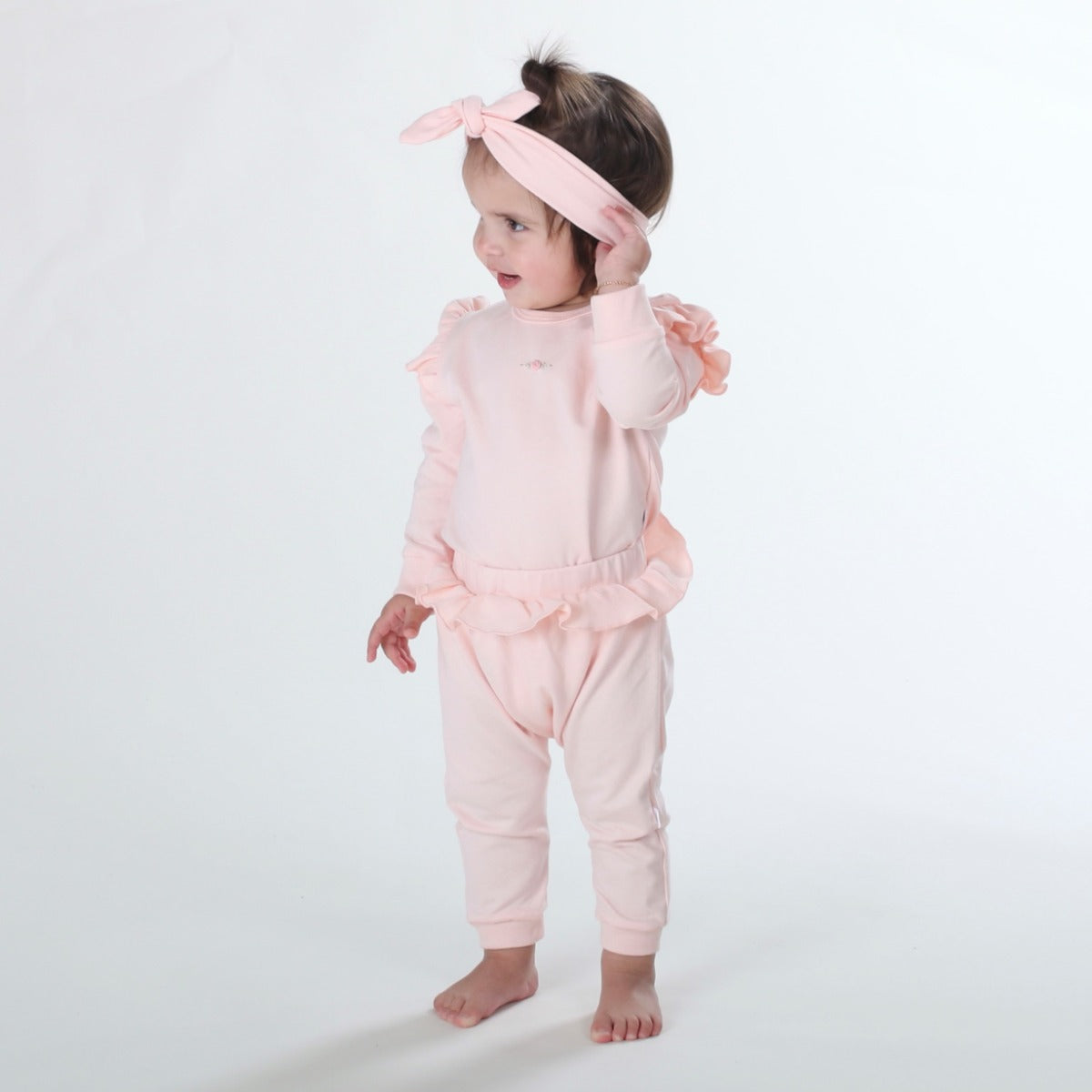 Dimples summer delights collection 2022 cotton frill waist pants in pink